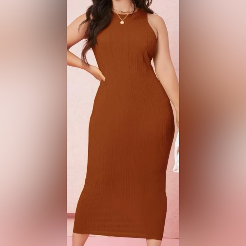 Brown Solid bodycon in 2x in women